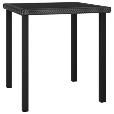 Abbildung von vidaXL Garten Esstisch Gartentisch Terrassentisch Balkontisch Gartenmöbel Tisch Outdoor Terrasse Schwarz 70x70x73cm Poly Rattan Stahl Glas