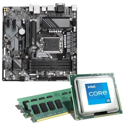 Abbildung von Mainboard Bundle Intel Core i5 14400, 6X 2500 MHz, 16 GB DDR5 RAM, Gigabyte B760M DS3H DDR5, 2X M.2 Port, PCIe 4.0 x16, USB 3.2 Gen2 Tuning Kit CSL PC Aufrüstkit