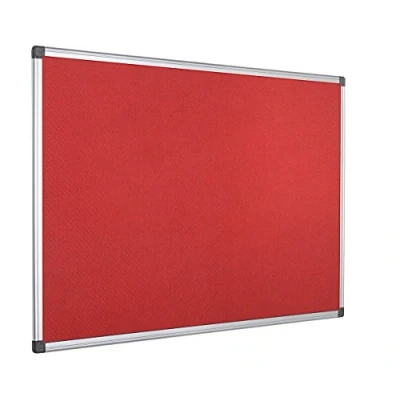 Abbildung von Bi Office Filztafel Maya, Mit Aluminiumrahmen, Rote Filzoberfläche, Zum Gebrauch Pinnnadeln, Pinnwand, 120 x 90 cm