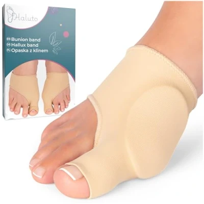 Abbildung von HALUTO 2 Stück Hallux Valgus Schutz Bandage Zehenbandage Zehentrenner Socken Mit Gelschutz Fussbandage für Schuhe