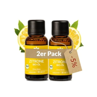 Abbildung von Heldengrün® BIO Zitronenöl [100% NATURREIN] Kaltgepresst aus echten Zitronen Reines zum Verzehr ätherisch Lemon Oil 2 x 30 ml