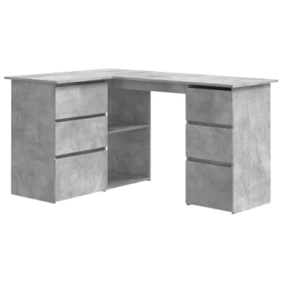 Abbildung von vidaXL Schreibtisch Eckschreibtisch Betongrau 145x100x76 cm Holzwerkstoff