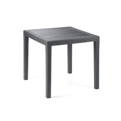Abbildung von Progarden Gartentisch Schwarz (Packung, 1 St., Gartentisch), 80 x cm, Wetterfest, Anthrazit, Rattan Optik