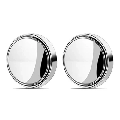 Abbildung von Happyit 2 Stücke Auto Side Blind Spot Spiegel Rückspiegel 360 Grad Weitwinkel Runde Konvexen Kleine (Silber)