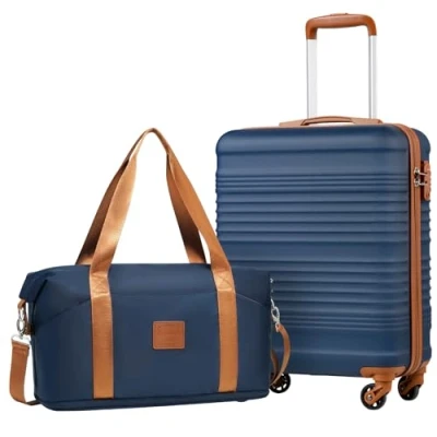 Abbildung von COOLIFE Handgepäck Koffer 55x40x20cm und Kabinentasche 20L(45x36x20cm) Set für Ryanair Fluggesellschaft Kabinengepäck Hartschlagenkoffer Leichtgewicht mit TSA Schloss