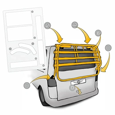 Abbildung von LACKSCHUTZSHOP Lackschutzfolie passend für Fahrrad Heck Träger VW T6 Multivan, Caravelle ab Bj 2015 7 Selbstklebende, transparente Schutzpads Heckträger Fahrradträger