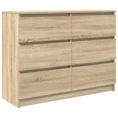 Abbildung von vidaXL Sideboard Sonoma Eiche 100x35x76 cm Holzwerkstoff, Anrichte, Standregal, Wohnzimmerregal, Regal, Küchenregal, Schlafzimmerregal, Bücherregal