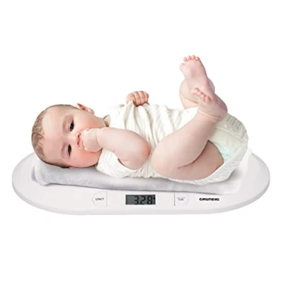 Abbildung von GRUNDIG Personenwaage Babywaage Digitale Kinderwaage bis 20Kg LCD Display, gewölbte Waagschale