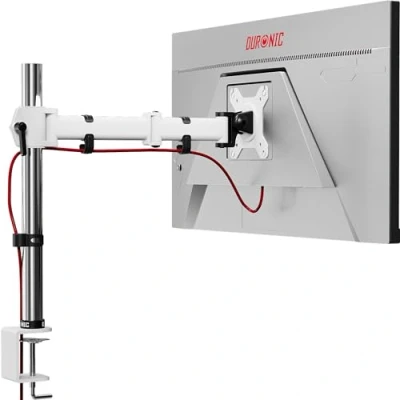 Abbildung von Duronic DM251X3 WE Monitor Halterung 1 für 13 27 Zoll Flach &amp; Curved Bildschirm 8kg, Tischhalterung Höhenverstellbar Neigbar Schwenkbar Drehbar, Vesa Halterung, Arm