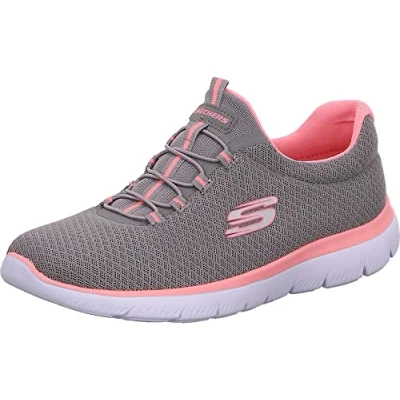 Abbildung von Skechers Damen Summits Sneaker, Gray Mesh Pink Trim, 35 EU