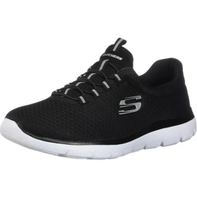 Abbildung von Skechers WIDE FIT Summits Sneaker low, Damen, Größe: 39, Black/white Schuhe