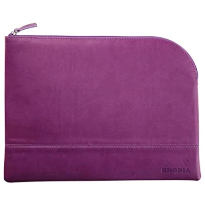 Abbildung von Rhodia 116740C Rhodiarama Reißverschlusstäschchen aus italienischem Kunstleder, Großformat (21x28 cm), Violett, 1 Stück