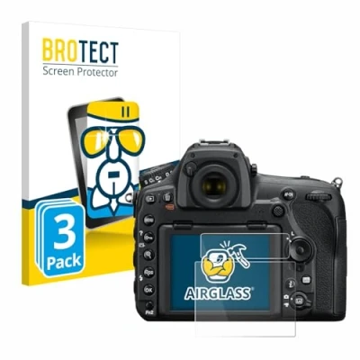 Abbildung von BROTECT Schutzglas für Nikon D850 (3 Stück) Schutzfolie Panzer Folie Glas [Extrem Kratzfest 9H, Anti Fingerprint, Ultra Transparent]