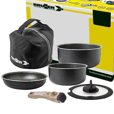 Abbildung von Camping Kochgeschirr Topfset Alu PIRATE Spacemaster. ø22cm 5+1teilig