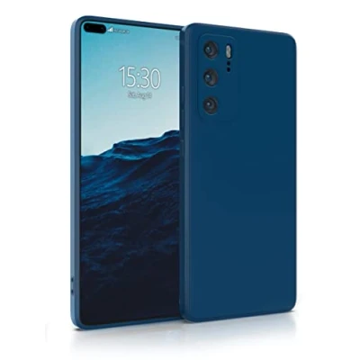 Abbildung von MyGadget Hülle für Huawei P40 robuste Silikon Schutzhülle TPU Case Slim Silikonhülle Back Cover Kratzfest Handyhülle Matt Dunkelblau