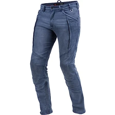 Abbildung von SHIMA GHOST Motorradjeans Herren Belüftete Elastische Slim Fit Biker Motorradhose Männer mit Kevlar Verstärkungen, Knieprotektoren (Blau, 38)