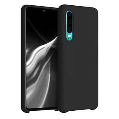 Abbildung von kwmobile Hülle kompatibel mit Huawei P30 Silikon Handy Case Handyhülle weiche Oberfläche kabelloses Laden Schwarz