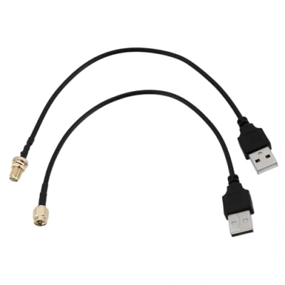 Abbildung von EMSea 2 Stück SMA Stecker/ Buchse auf USB Koaxialkabelanschluss RG174 Anschlussadapter Länge 20 cm Zum Debuggen Elektronischer Geräte Signalübertragung Drahtlose