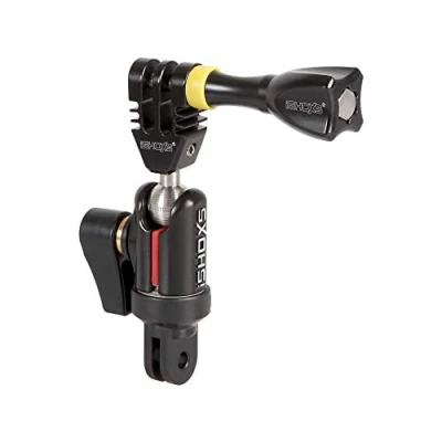 Abbildung von iSHOXS Swivel Module mit Alu ProFork, Aluminium Mini Xtension Kugelgelenk, passend für GoPro, Rollei, Sony und kompatible ActionCams, Action Sport Kameras