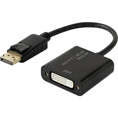 Abbildung von Renkforce RF 4299048 DisplayPort/DVI Adapter [1x DisplayPort Stecker 1x DVI Buchse 24+5pol.] Schwarz vergoldete Ste