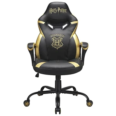 Abbildung von SUBSONIC Harry Potter Gaming Stuhl Hogwart Bürostuhl für junior Gamers Schwarz und Gold Offizielle Lizenz, M, SA5573 H5