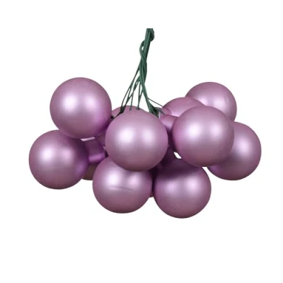 Abbildung von Decoris season decorations Weihnachtsbaumkugel, Weihnachtskugeln am Draht 2cm Glas 12 Stück Helllila matt