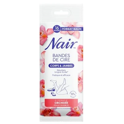 Abbildung von NAIR Kalte Wachsstreifen für Körper, empfindliche Haut, Orchideenextrakt, 97% natürlichen Ursprungs, Malignes Format, 16 Streifen