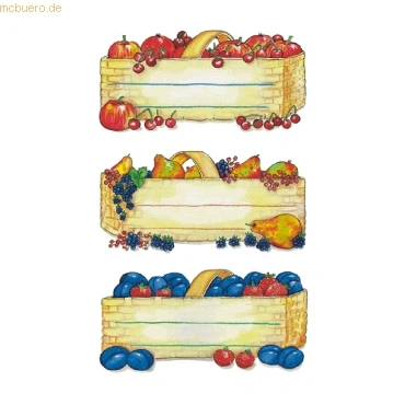 Abbildung von 10 x HERMA Küchenetiketten 76x35mm Obstkörbe VE=4 Blatt