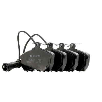 Abbildung von BREMBO P 85 016 Bremsbelagsatz inkl. Verschleißwarnkontakt mit Bremssattelschrauben Zubehör AUDI: Coupe B3, 100 C3 Limousine, 90 B3