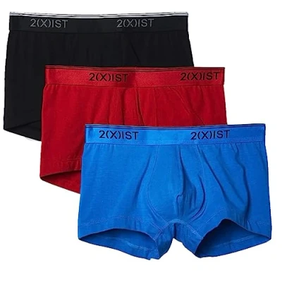 Abbildung von 2(x)ist)IST Herren Badehose, Baumwolle, Stretch, 3er Pack, Scotts Rot/Schwarz/Skydiver, Small