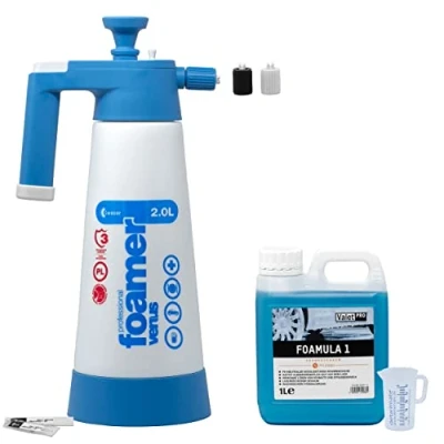 Abbildung von detailmate Vorwäsche Set: ValetPRO Foamula 1 (1L) Kwazar Venus Super Foamer Cleaning Pro+ 2L + Dispenser Puzar 50ml Messbecher