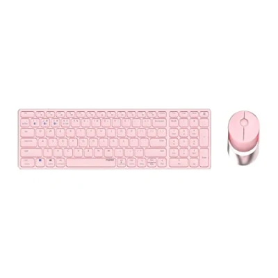 Abbildung von Rapoo 9750M kabelloses Tastatur Maus Set Wireless Deskset 1600 DPI Sensor wiederaufladbarer Akku flaches Aluminium Design DE Layout QWERTZ PC &amp; Mac pink