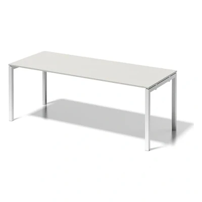 Abbildung von BISLEY Cito Schreibtisch, 740 mm höhenfixes U Gestell, Metall, Gw396 Dekor Grauweiß, Gestell Verkehrsweiß, 80 x 200 85 cm