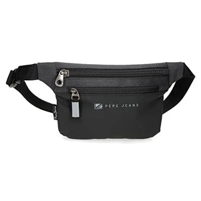 Abbildung von Pepe Jeans Jarvis Gürteltasche, flach, Schwarz, 25 x 15 2,5 cm, Polyester mit Details aus Kunstleder