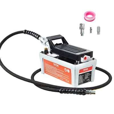 Abbildung von VEVOR 700 bar Lufthydraulische Pumpe 1,6L Hydraulikpumpe 0,8L/min (ohne Last) 0,16L/min (Belastung) Hydraulische Fußpumpe mit 2m Schlauch Luft Autoreparatur Öltakelage Maschinenwartung