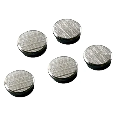 Abbildung von FRANKEN Chrom Magnete Rund, 5 Stück, Hohe Haftkraft, Hochwertige Haftmagnete für Magnettafel, Whiteboard im Büro und Schule oder Haushalt Kühlschrank Familienplaner, 25 mm, Silber, HM25CR/5