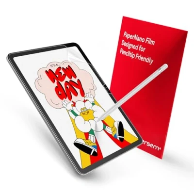 Abbildung von BERSEM 2 Stück Papier Schutzfolie Kompatibel mit iPad 10. Generation 10.9 Zoll (2022), Mattes PET Folie zum Zeichnen, Blendschutz, Schreiben wie Papier, einfache Anbringung