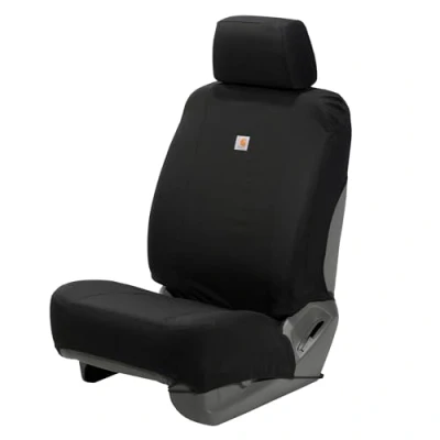Abbildung von Carhartt Universal Nylon Duck Canvas Fitted Bucket Seat Cover, Durable Protection with Rain Defender, Single, Black