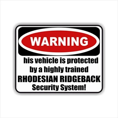 Abbildung von siviwonder Auto Aufkleber Rhodesian Ridgeback Warning ALARMANLAGE Hundeaufkleber White