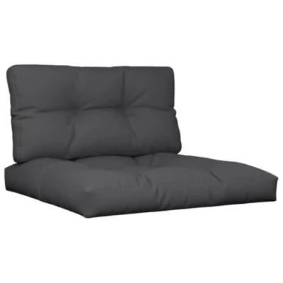 Abbildung von vidaXL Sitzauflage Palettenkissen 2 tlg. Schwarz Stoff, (2 St)