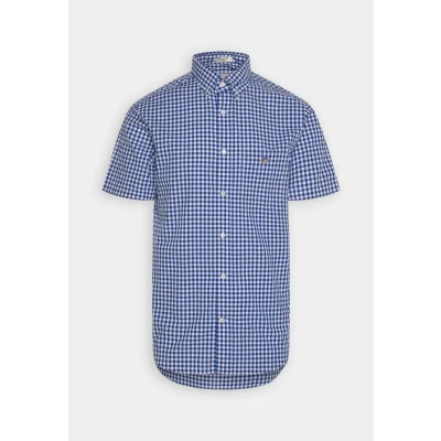 Abbildung von GANT Poplin Gingham Hemd, Herren, Größe: XL, College blue
