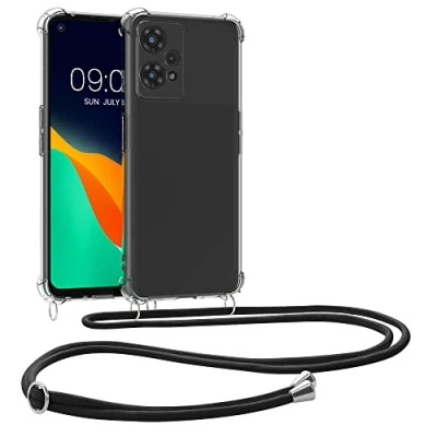 Abbildung von kwmobile Necklace Case kompatibel mit OnePlus Nord CE 2 Lite 5G Hülle Silikon Cover Handykette Band Handyhülle Transparent Schwarz