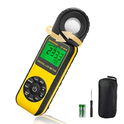 Abbildung von INFURIDER Digitale Luxmeter Lichtmessung mit 300,000 Lux Lichtmessgerät Beleuchtungsmessgerät,270 Drehbarem Detektor Photometer für die Beleuchtungs und Fotomessung von Zimmerpflanzen