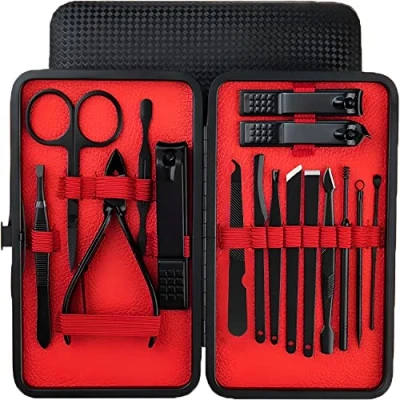 Abbildung von Retoo Maniküre Pediküre Set 16 tlg Nagelschere Nagelknipser Nagelzange, Professionelles Nagelset für Damen, Herren mit Reisetasche, Kompaktes Gehäuse, Hochwertigem Edelstahl, Zuhause, Reisen