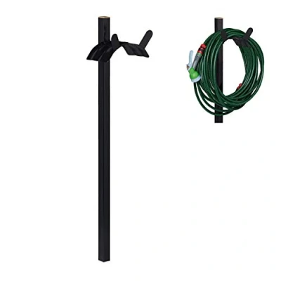 Abbildung von Relaxdays Schlauchhalter für Garten, stehend, 61m Schlauch, Schlauchständer, Stahl, HBT: 107,5 x 25 18 cm, schwarz