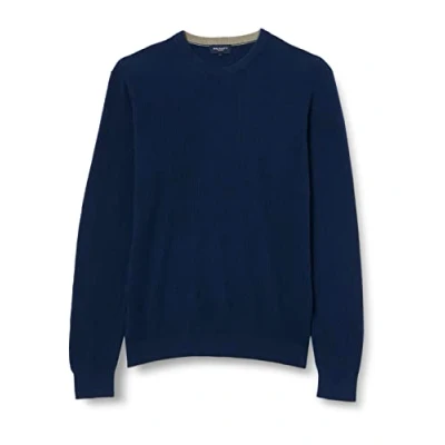 Abbildung von HACKETT LONDON Herren Rib Knit Crew Pullover, blau (Marineblau), S