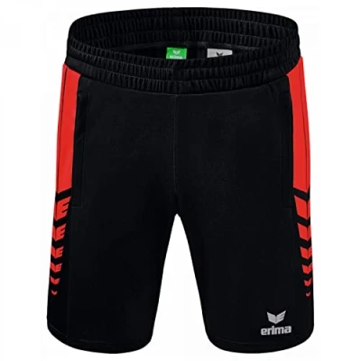 Abbildung von Erima Kinder Six Wings kurze Shorts, schwarz/rot, 152