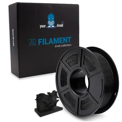 Abbildung von yourDroid PLA Filament Schwarz Matt 1.75mm 1kg Spule 3D Drucker