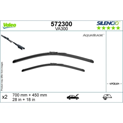 Abbildung von Scheibenwischer Valeo 572300 vorne Flachbalkenwischblatt Top Lock unbeheizt TESLA: Model X