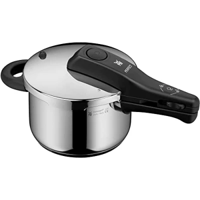 Abbildung von WMF Perfect One Pot Schnellkochtopf Induktion 2,5l, Dampfkochtopf, Cromargan Edelstahl poliert, 2 Kochstufen, Einhand Kochstufenregler